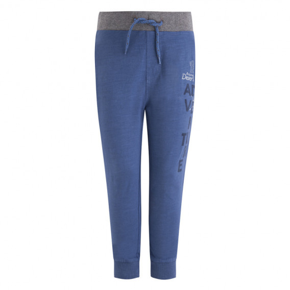 Pantaloni de bumbac în albastru cu bandă elastică largă și șireturi Canada House pentru fete  Canada House 46284 