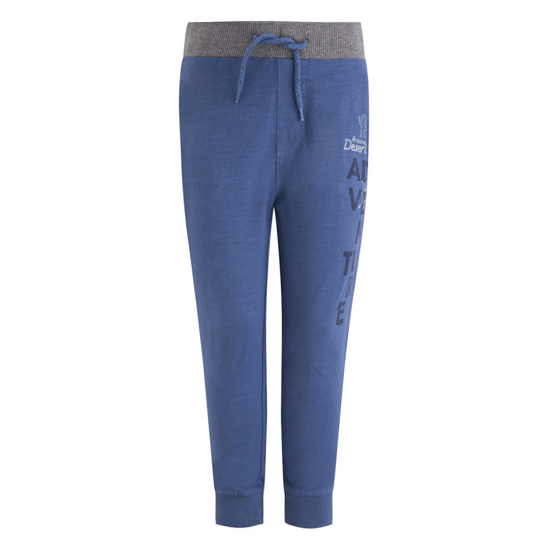 Pantaloni de bumbac în albastru cu bandă elastică largă și șireturi Canada House pentru fete   46284