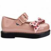 Pantofi roz strălucitor cu o panglică cu puncte negre, pentru fete  MINI MELISSA 46746 2