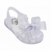 Sandale albe, pentru fete, cu panglică  MINI MELISSA 46773 