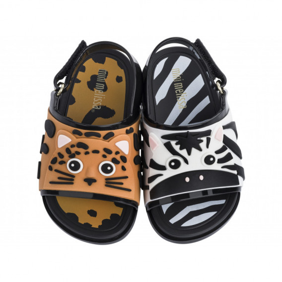Sandale de băieți cu aplicații cu tigru și zebră MINI MELISSA 46799 6