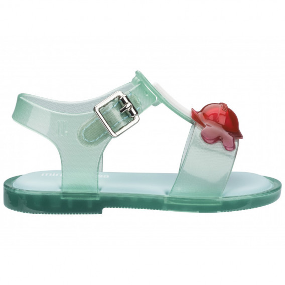 Sandale verzi cu ornament roșu pentru fete MINI MELISSA 46807 2