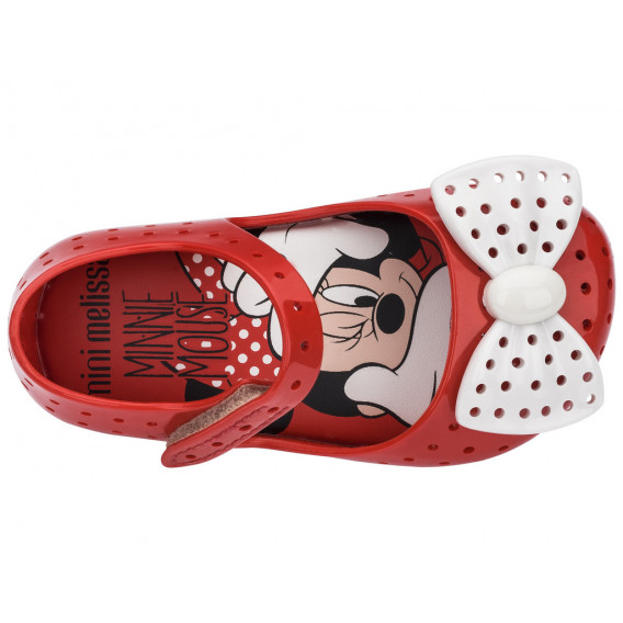 Sandale cu imprimeu Mickey Mouse și o panglică albă pentru fete MINI MELISSA 46816 6