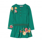 Rochie cu mânecă lungă cu imprimeu floral, verde Boboli 480 