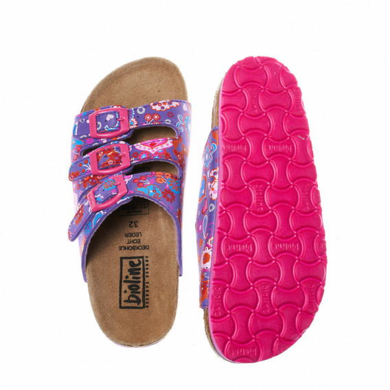 Papuci cu talpă anatomică, de culoare violet, pentru fete Bioline 48241 3