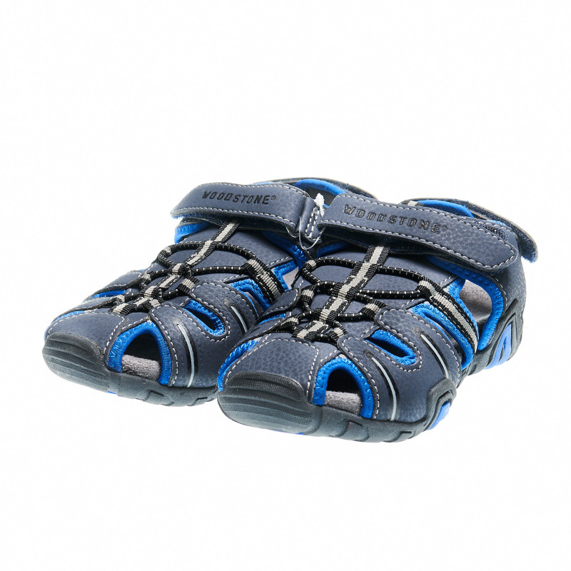 Sandale de culoare gri și albastru cu benzi elastice pentru băieți  48263