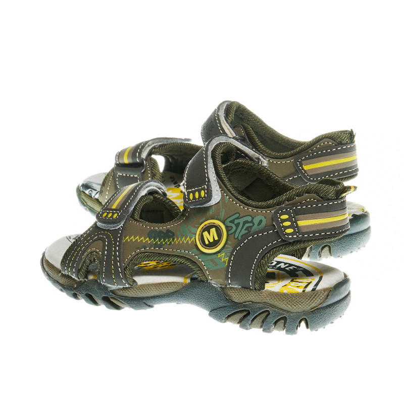 Sandale de culoare verde cu imprimeu și aplicație pentru băieți  48275