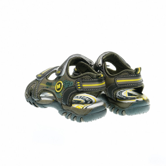 Sandale de culoare verde cu imprimeu și aplicație pentru băieți Woodstone 48278 4