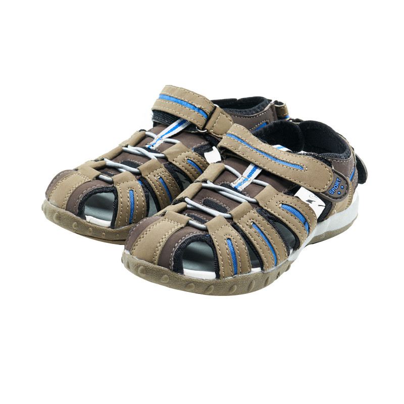 Sandale de drumeție de culoare maro cu elemente albastre pentru băieți  48279
