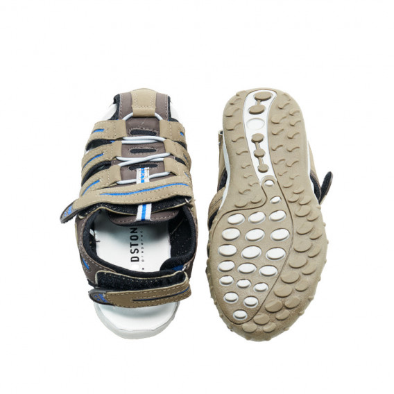 Sandale de drumeție de culoare maro cu elemente albastre pentru băieți Woodstone 48281 3