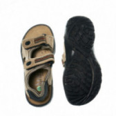 Sandale din piele, pentru băieți, cu două seturi de arici, bej Bama 48293 3