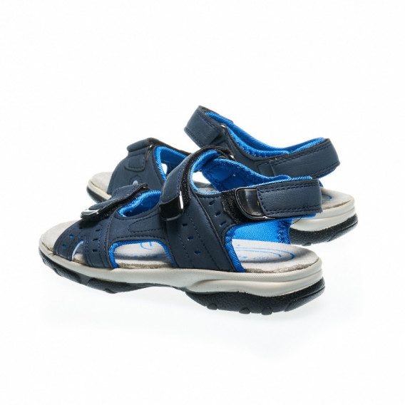 Sandale albastre cu trei benzi velcro, pentru băieți Woodstone 48317 2