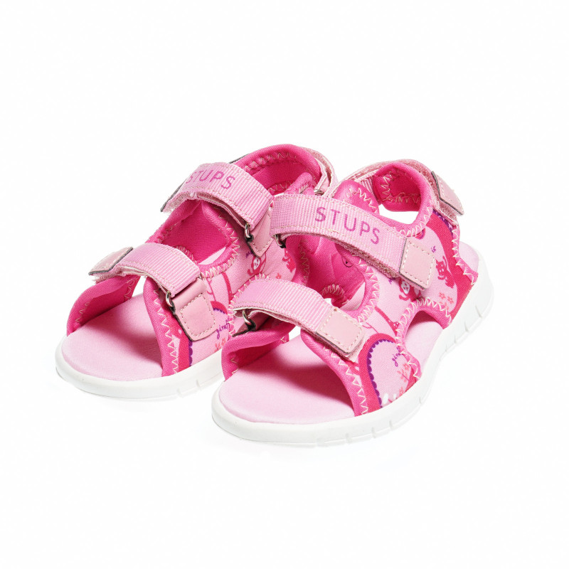 Sandale roz cu benzi velcro, pentru fete  48320