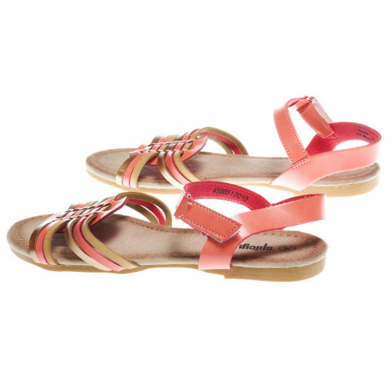 Sandale de culoare portocalie, cu curele subțiri pentru fete Spicy 48380 2