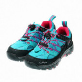 Pantofi sport de culoare albastră cu șireturi roz pentru fete CMP 48456 