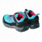 Pantofi sport de culoare albastră cu șireturi roz pentru fete CMP 48457 2
