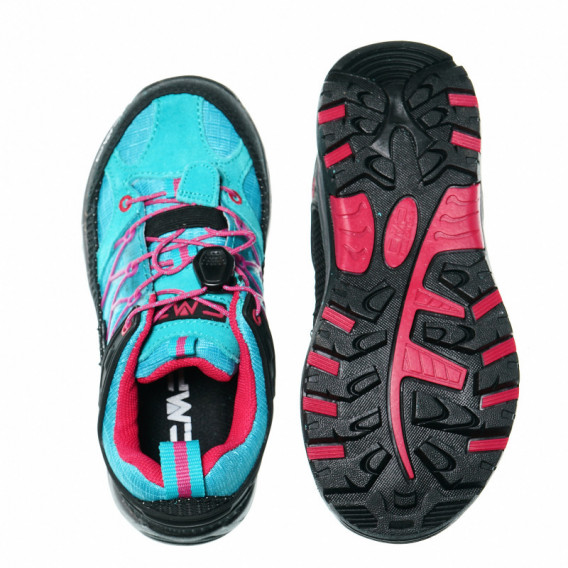 Pantofi sport de culoare albastră cu șireturi roz pentru fete CMP 48458 3
