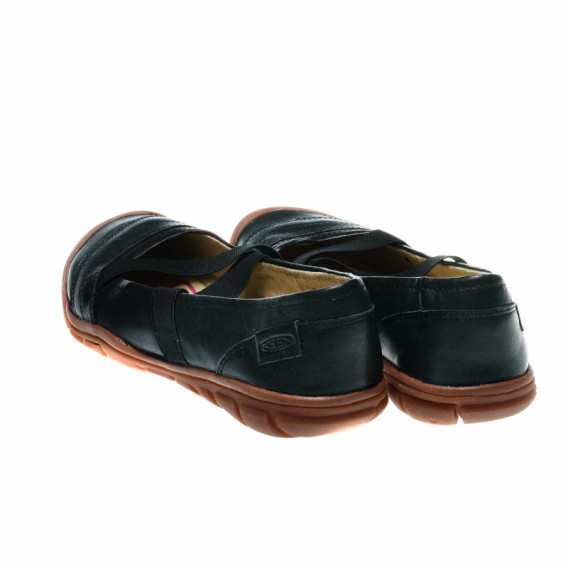Pantofi negri cu un decor de benzi elastice pentru fete Keen 48533 4
