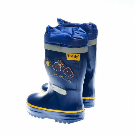 Cizme din cauciuc de culoare albastră cu o formă potrivită pentru băieți Teddy 48560 2