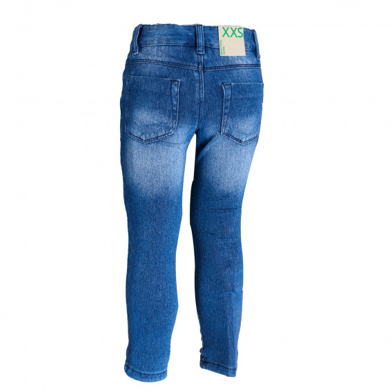 Jeans albastru cu căptușeală moale, pentru fete Benetton 4875 2