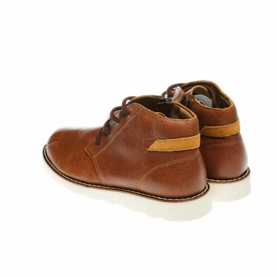 Pantofi de culoare maro cu șireturi și fermoar pentru băieți PRIMIGI 48753 2
