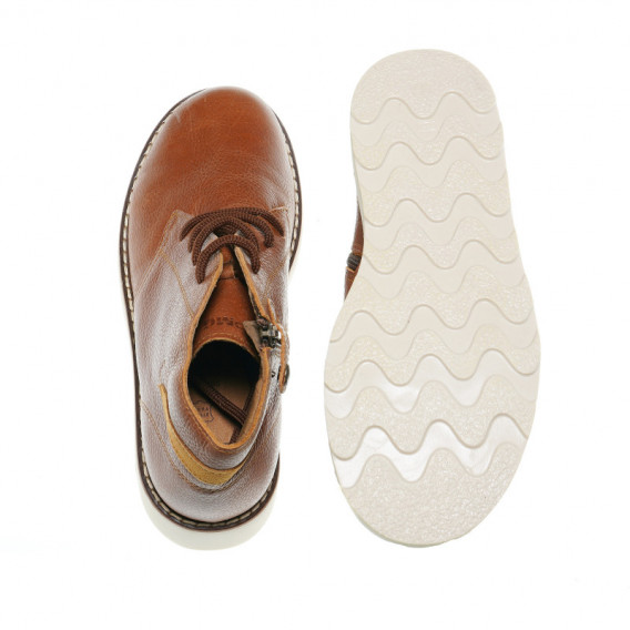 Pantofi de culoare maro cu șireturi și fermoar pentru băieți PRIMIGI 48755 4