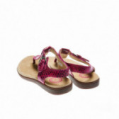 Sandale din piele pentru fete, roșu închis UGG 48846 2