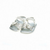 Sandale albe cu pietricele și floare pentru fete Bluemarine 48854 