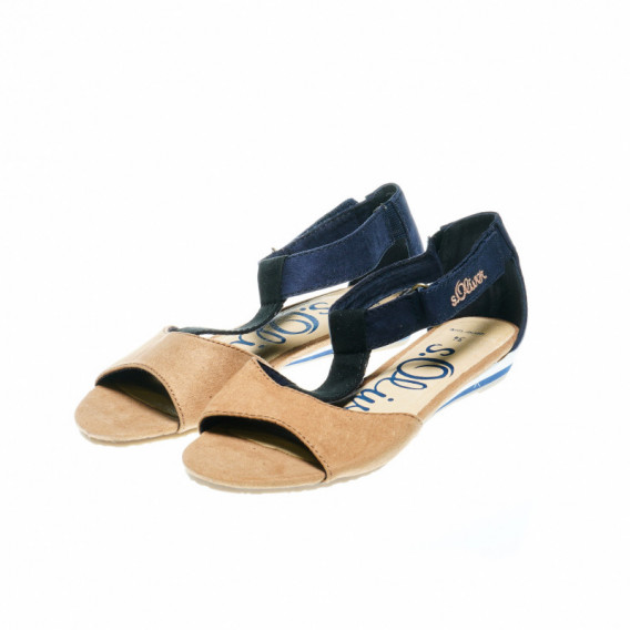 Sandale pentru fete, albastru și bej s.Oliver 49048 