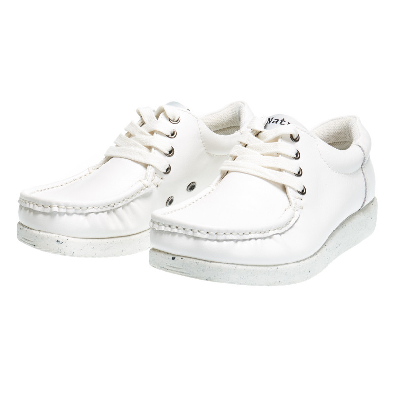 Pantofi eleganti sport de culoare albă cu șireturi pentru fete  49051