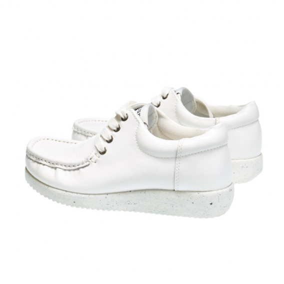 Pantofi eleganti sport de culoare albă cu șireturi pentru fete Nature 49052 2