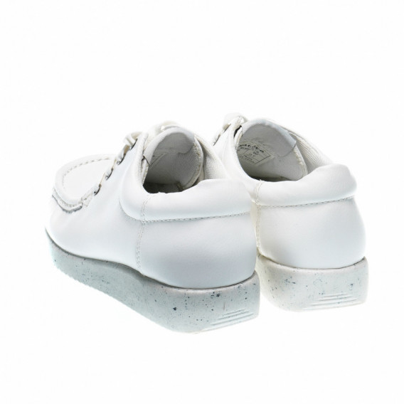 Pantofi eleganti sport de culoare albă cu șireturi pentru fete Nature 49054 4