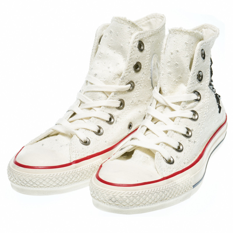 Pantofi de culoare albă cu aplicație stelară pentru fete  49122