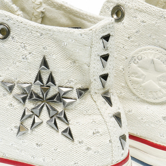 Pantofi de culoare albă cu aplicație stelară pentru fete CONVERSE 49124 3