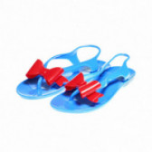 Sandale albastre cu fundițe roșii, pentru fete Colors Of California 49181 