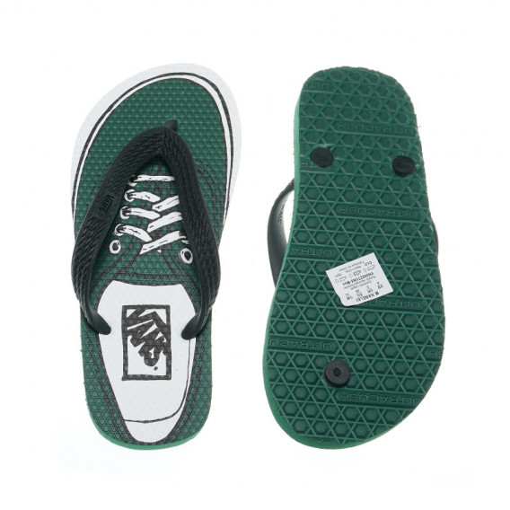 Flip-Flops cu imprimeu care imită Sneakers, pentru băieți, verde Vans 49315 3