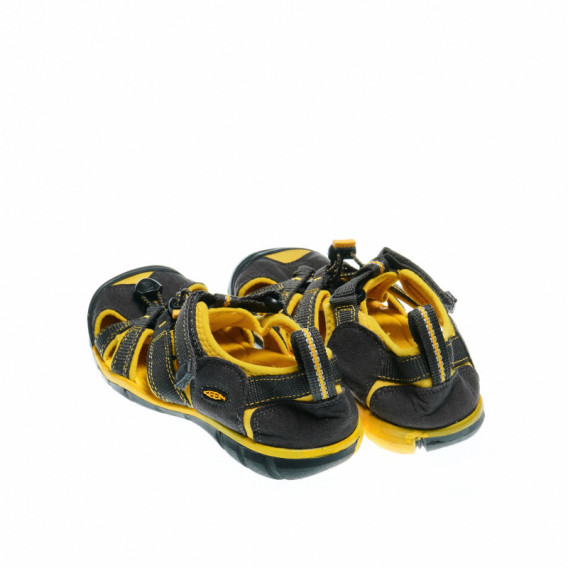 Sandale de culoare gri cu talpă galbenă pentru băieți Keen 49428 2