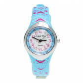 Ceas pentru fete, cu o curea colorată, albastră ANGEL BLISS 50526 
