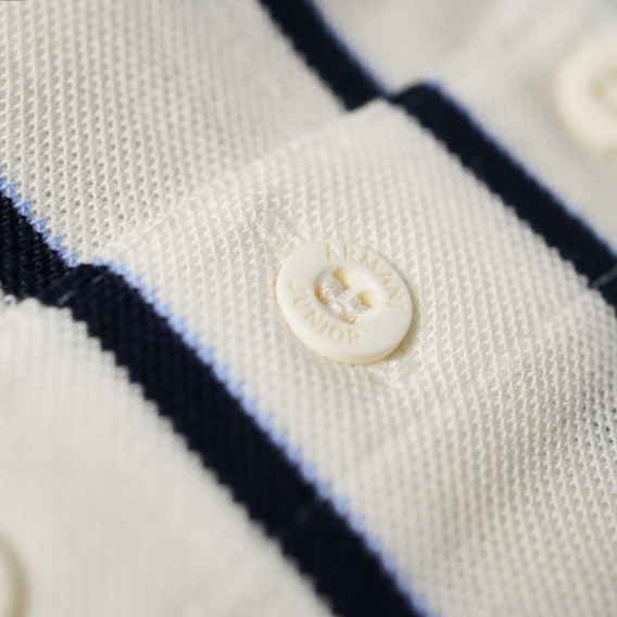 Bluză cu dungi din bumbac Armani cu mâneci scurte pentru băieți Armani 50581 4