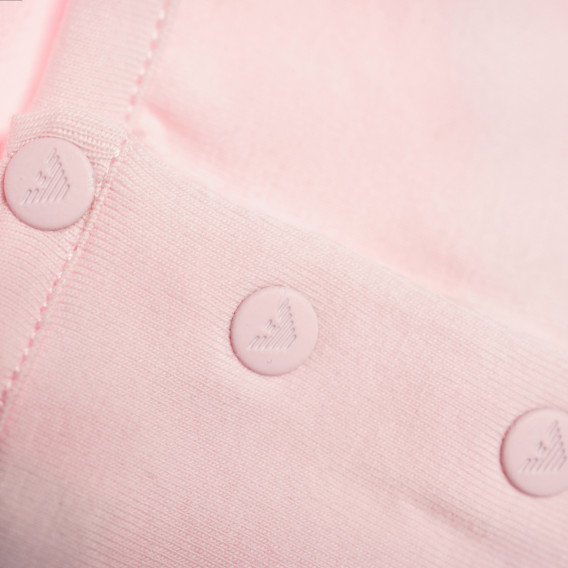 Bluză din bumbac cu mânecă scurtă de culoare roz pentru fetițe Armani 50583 2
