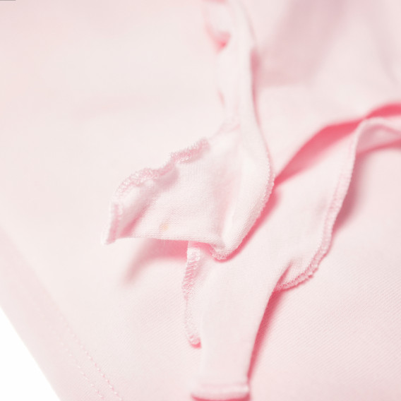 Bluză din bumbac cu mânecă scurtă de culoare roz pentru fetițe Armani 50584 3