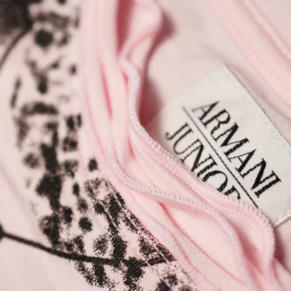 Bluză din bumbac cu mâneci lungi și un imprimeu delicat pentru fetițe Armani 50591 4