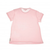 Bluză din bumbac cu mânecă scurtă pentru fete, roz Armani 50613 2