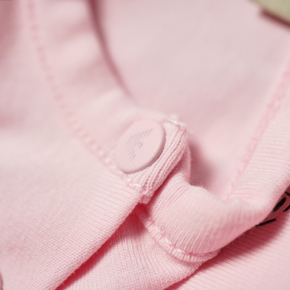 Bluză din bumbac cu mânecă scurtă pentru fete, roz Armani 50614 3