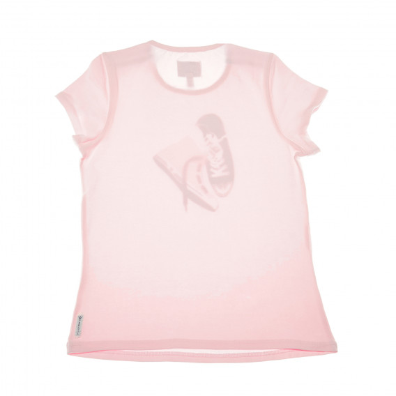 Bluză din bumbac cu mânecă scurtă, cu imprimeu adidași pentru fete Armani 50616 2