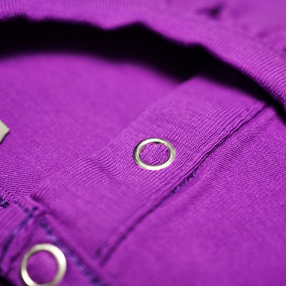 Bluză din bumbac de culoare violet cu mânecă scurtă și imprimeu pentru fetițe Armani 50625 4