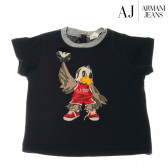 Bluză cu mânecă scurtă, de culoare neagră, cu imprimeu pentru o fetițe Armani 50656 