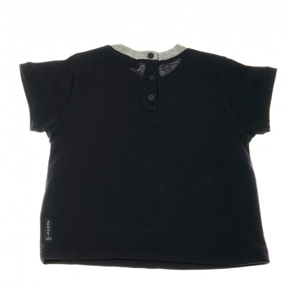 Bluză cu mânecă scurtă, de culoare neagră, cu imprimeu pentru o fetițe Armani 50657 2
