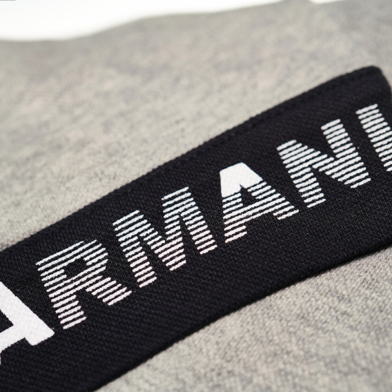 Bluză din bumbac cu mânecă scurtă de culoare gri pentru băieți Armani 50670 3