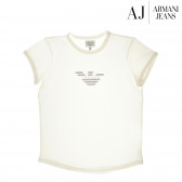 Bluză din bumbac cu mânecă scurtă de culoare albă - unisex Armani 50673 